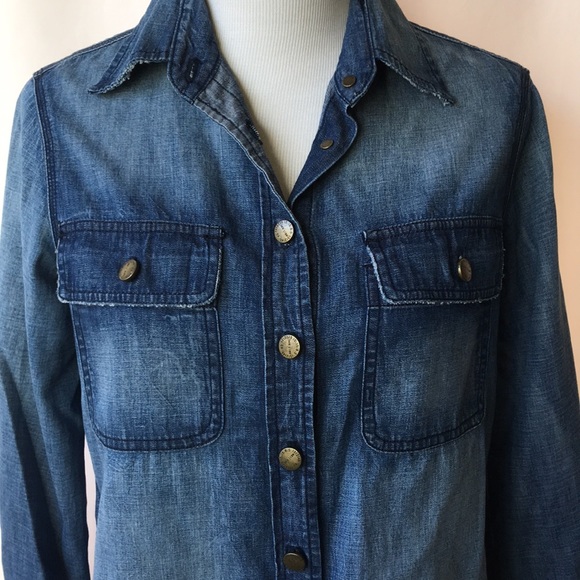 Current/Elliott Tops - Current Elliott Bluejay The Scout Denim Top